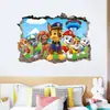 Pegatinas de Pared 3D Patrulla Canina Transfronteriza para Habitación Infantil Decoración de Pared de Fondo Dormitorio Guardería Pegatinas Impermeables Autoadhesivas