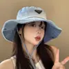 Sombrero de Senderismo para Exteriores de Mezclilla Lavada para Mujer Japonés para Senderismo Cabeza Grande Wai Sombrero de Pescador Protector Solar Filtro Solar Sombrero de Mezclilla Occidental