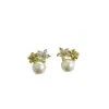 Pendientes de Flor de Perla Dulce Estilo Coreano de Primavera para Mujer, Aguja de Plata S925, Diseño de Nicho Exquisito y de Alta Gama, Pendientes Versátiles