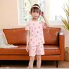 Conjunto de Verão Novo Estilo Coreano para Crianças de Manga Curta, Roupa de Casa para Meninos e Meninas, Bebê Fino de Gola Redonda Respirável de Algodão para Ar Condicionado