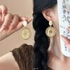 Pendientes de Retrato con Borla de Plata del Mismo Estilo de Yimengling para Mujer, Pendientes de Aro Grandes Estilo Étnico, Accesorios de Oreja Exagerados Únicos y Hermosos