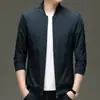 Chaqueta de Hombre con Cuello Alto para Primavera 2026 para Papás de Mediana Edad y Mayores, Abrigo Casual de Negocios con Cuello Alto, Simple y Versátil, Cortavientos