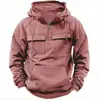 Moletom com Capuz de Cor Sólida Outono/Inverno Novo para Jovens Homens e Mulheres, Jaqueta Moletom com Múltiplos Bolsos, Personalizável - Cross-Border Amazon Europeu e Americano