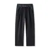 Calça casual Muqiu Masculina, textura bicolor, cor contrastante, com duas pregas, corte solto, elegante e versátil, perna larga, longa, para homens