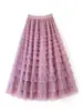 Falda de Malla para Pastel Europea y Americana Transfronteriza AliExpress Amazon Falda Multicapa Industria Pesada Falda Larga con Forma A Gran Oscilación