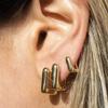 Estilo Frío Ins Calidad Perceptiva para viajero Geométrico Brillante Simple Cuadrado Aretes de Celebridad de Internet Aretes Franceses para Mujeres