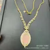 Fornecimento ao Vivo Jade Verde com Incrustação Borboleta Guofeng Corrente de Jantar Colar Feminino Luxo Luxo Leve