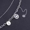 Collar de Doble Capa Hip-Hop para Discoteca Cadena de Belleza de Moda para Mujer Cara Sonriente Oscura Simple Celebridad de Internet