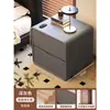 Mesita de noche madera maciza hogar dormitorio 2025 nuevo pequeño vintage estilo crema moderno minimalista armario de almacenamiento de noche