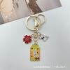 Chaveiro Criativo Flor de Cerejeira Japonesa Fofo Exquisito Marca Imperial Shou Coelho da Sorte Flor Casal Pingente