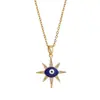 Collar Ojo Turco del Diablo Transfronterizo Europeo y Americano para Mujer Versátil de Gama Alta Venta Caliente en Aliexpress Joyería de Acero de Titanio al por Mayor