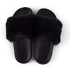 Stock Listo Pantuflas de Imitación de Piel de Zorro para Mujer Verano Ropa de Exterior Pantuflas Planas Pantuflas Peludas Pantuflas de Felpa a Juego de Colores