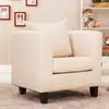 Novo Sofá Individual Pequeno de Couro e Tecido, Elegante e Simples, Poltrona Pequena para Hotel, Escritório, Lan House, Lazer