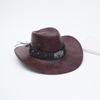 Primavera verano otoño sombrero vaquero occidental accesorios cabeza de vaca sombrero de fieltro sombrero de copa estilo Xizang estilo nacional cabeza de vaca metálica sombrero de pescador estándar