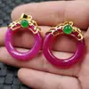 Colgante de Jade Dragón de Jade Anillo Violeta Colgante Colgante de Collar de Roca de Cuarzo Jade Colgante de Jade