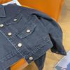 Chaqueta de Mujer Holgada para Principios de Otoño con Diseño Estilo Coreano, Chaqueta de Mezclilla Negra, Ropa de Calle Tendencia 2026, Ropa de Trabajo