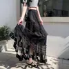 Saia de Renda Feminina, Saia de Bolo em Camadas, Saia Longa Evasê de Cintura Alta que Cobre o Quadril Feminina Primavera e Verão 2026 Nova, Saia de Gaze