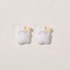 Suave y lindo, lindo, todo a juego, peluche flocado, donut de maíz, pequeño conejo blanco, tocado de bricolaje, accesorios para el cabello, horquilla, material al por mayor