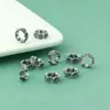 Nuevo Anillo de Plata de Ley S925 Retro Mate con Guirnalda de Margaritas Pequeñas Anillo para Correr Anillo Cerrado Accesorios para Pulsera de Cuerda para Manualidades