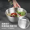 Tigela de Mistura para Salada de Aço Inoxidável para Comércio Exterior Japonês e Coreano com Bico Dosador Graduado, Tigela Doméstica para Assar e Bater Ovos, Tigela para Salada de Cozinha