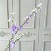 Delphinium artificial de 3 puntas para arreglo de escena en salón de bodas, materiales florales de línea de alto contraste, flores artificiales para paisajismo decorativo y decoración suave