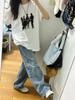 Estilo Frio Camiseta de Manga Curta Algodão Puro Linda Blusinha Estampada Roupas Femininas Estilo Europeu e Americano Estilo Japonês Solto Estilo Preguiçoso