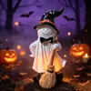 Escoba fantasma de Halloween transfronteriza olla mágica adornos de escritorio manualidades de resina dibujos animados decoraciones para el hogar