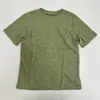 Camiseta de verano nueva a rayas verde oliva retro de manga corta para mujer, favorecedora y transpirable, casual y versátil