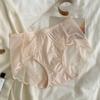 Ropa interior femenina de satén de seda helada, estilo francés, con encaje sexy, estilo Pure Desire, 2024, nuevo estilo, calzoncillos de cintura de malla para mujer.