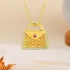 Popular collar de calabaza de esmalte en Xiaohongshu, cadena para la clavícula de estilo chino retro de lujo ligero para mujer, regalo de alta gama para el Festival Qixi