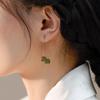 Pendientes de jade hetiano natural para mujer, de plata de ley S925, ligeros, lujosos, elegantes, vintage, de alta gama.