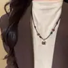 Colar de Pérolas Planeta Olho de Tigre Amor Retro Corrente para Suéter Feminino Outono e Inverno Empilhamento Maillard Acessórios de Luxo Leve
