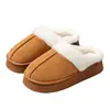 Pantuflas peludas para parejas, nuevo modelo otoño e invierno 2026, de suela gruesa, antideslizantes, pantuflas de algodón cálidas para interiores del hogar en stock