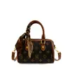 Bolso Boston Nuevo de Invierno 2025 con Estampado de Flores Antiguas, Bolso Versátil de Mano de Alta Gama para Hombro Cruzado para Mujer, Lujo Ligero