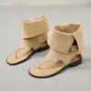 Sandálias Romanas de Salto Anabela Femininas, Estilo Retrô Fashion, Botas Curtas com Tira de Fivela e Dedos Abertos, Sandálias Vazadas de Salto Alto, Calçados Femininos
