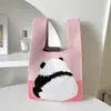 Bolsa de tricô bolsa de presente bolsa de presente atacado bolsa tote bolsa de lã lancheira bolsa portátil flores ins estilo fofo
