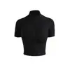 Ropa de entrenamiento con media cremallera para mujer, camiseta de manga corta, top deportivo para correr, secado rápido, transpirable, ropa de yoga, ropa de entrenamiento, primavera y verano