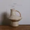 Vaso Cerâmico Abstrato Criativo Minimalista Moderno Brilhante Cor de Aveia Ornamento de Decoração para Mesa de Escritório em Casa Estudo