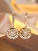 Brincos de Girassol de Ouro Europeu e Americano Próspero Transfronteiriço com Diamantes Brancos Redondos Moda Brincos Personalizados Suporta Dropshipping