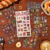 Serie Tienda de Snacks Deliciosos Pegatinas Impermeables de PET Pegatinas de Película con Encaje y Brillo Decoración de Diario Transfronteriza Pegatinas de Snacks