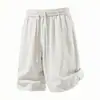 Shorts esportivos masculinos para atividades ao ar livre, novo estilo de verão, leve e respirável, com toque fresco, apresentando barra dividida e faixas refletivas, comprimento de cinco pontos