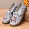 Novos Sapatos de Pano Estilo Étnico Old Beijing Femininos com Solado Macio Slip-on Camada Única Sapatos Antiderrapantes Solado Macio Versáteis Respiráveis Sapatos para Mãe