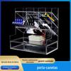 Caixa de armazenamento de mesa multifuncional, suporte para caneta, caixa de papelaria, suporte para pincéis de maquiagem multigrade, personalização em acrílico