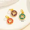 Nuevo colgante de cuentas espaciadoras de tres vías con forma de gota de aceite chapado en cobre de oro real de 18k, accesorios de estilo Guofeng de oro antiguo, material para accesorios, accesorios DIY