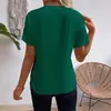 2026 Amazon Europeo y Americano Comercio Transfronterizo Verano Nuevo Color Sólido Cuello Redondo Manga Corta Holgada Camiseta Camiseta Básica