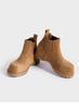 Estación Europea 2025 Otoño Nuevo Botas Martin con Aumento de Altura Interior Retro Cabeza Grande Cuero Nobuck Aly Botines Casuales para Mujer