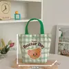 Nueva Bolsa de Lona Estilo Dibujo Animado Linda Gatito Bolso de Mano para Estudiante Versátil de Verano Ropa de Trabajo Bolsa de Gran Capacidad