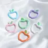 Chaveiro de Fivela de Primavera de Maçã Colorida de Pintura Liga Redonda Corrente de Celular Acessórios Artesanais DIY Acessórios Atacado
