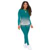 Otoño 2021 Amazon estación independiente AliExpress ropa de mujer europea y americana degradado pantalones de manga larga ropa para el hogar traje de dos piezas