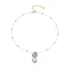 Moda Europea y Americana Acero Inoxidable Oro de 18K Zirconia Accesorios de Collar Cadena para Suéter Elegante Creativo Estilo Ins para Mujer Lujo Accesible y Sentido de Alta Gama